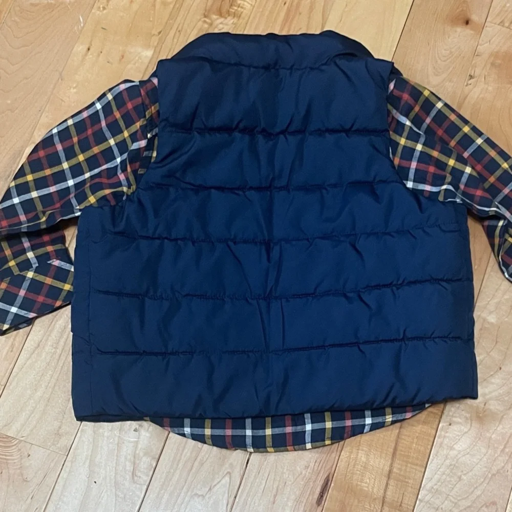 GAP Quilted Puffer Vest with Mick Mack Plaid Button-Up, boys 2T/24 months